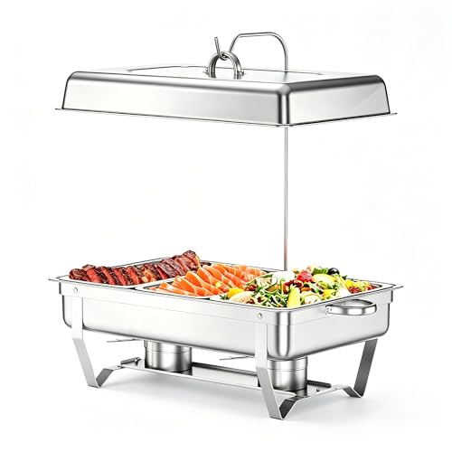 Chafing dish 8L à bords roulés pour maintenir vos plats chauds en fête