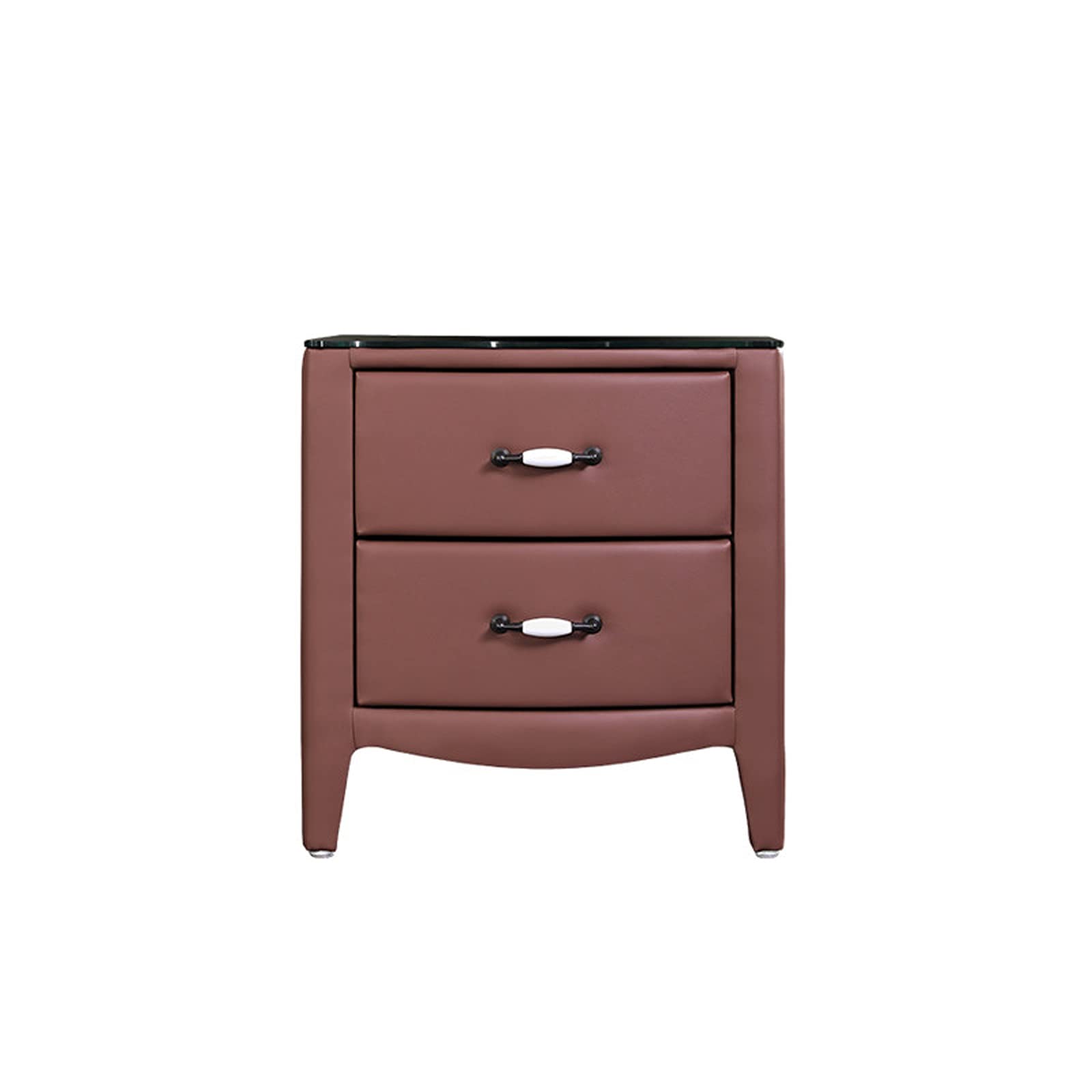 Comodino Tavolo Moderno Due cassetti Armadietto Portaoggetti in Vetro Comodino Tavolino Tavolino Mobili Camera da Letto (Colore : Rosso) Comfortable Anniversary