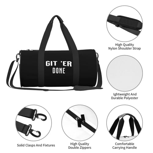 Get Er Done Gym Duffel Bag Adult Workout Bag Lightweight Drawstring Backpack Carryon Gymbag Sport Duffel Bag For Men Women 6