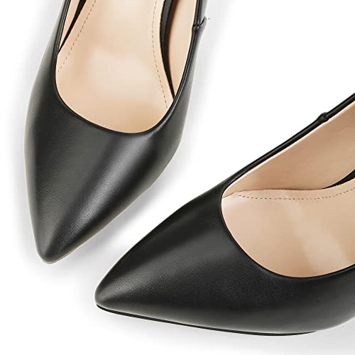 Modatope Women\'s Pumps Black Heels Evening Formal Pumps Work Pumps Shoes for Women Stiletto Pointed Closed Toe Pumps Size 8 - Thumbnail 7