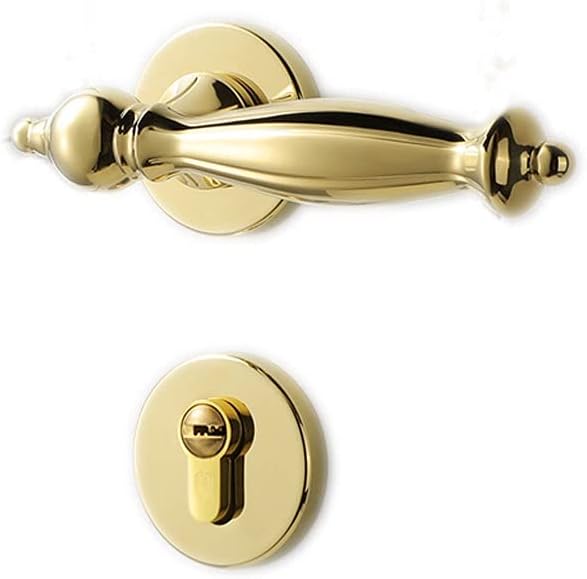 Door Knob Lever Light Luxury Mute Magnetic Wooden Door Lock Door Levers Indoor Door Handle with Key for Bedroom Or Bathroom Door Lock with Handle
