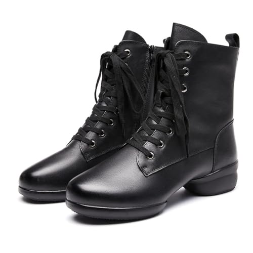 Men's Dancing Boots, Leather Ballroom Dance Character Shoes for Male High Top Modern Salsa Latin Tango Shoes2