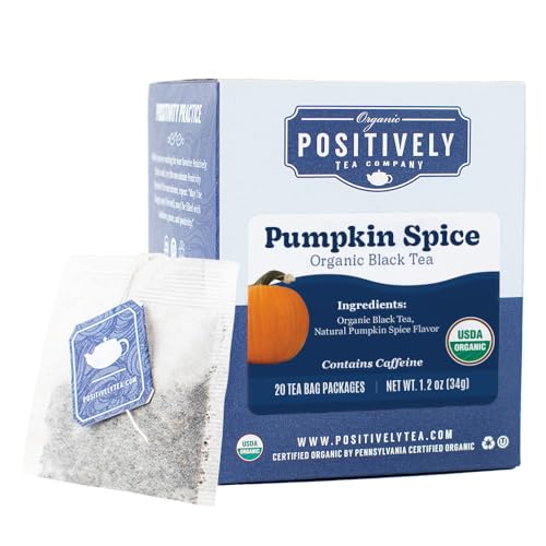 Image of Organic Positively Tea Company, Pumpkin Spice Black Tea Bags, 20 Count
