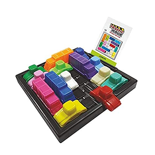 LUZZO Boy's and Girl's Rush Hour Junior Traffic Jam Logic Game and Stem Toy for Age 5 and Up Junior Version of The Best Rush Hour MULTI COLOUR