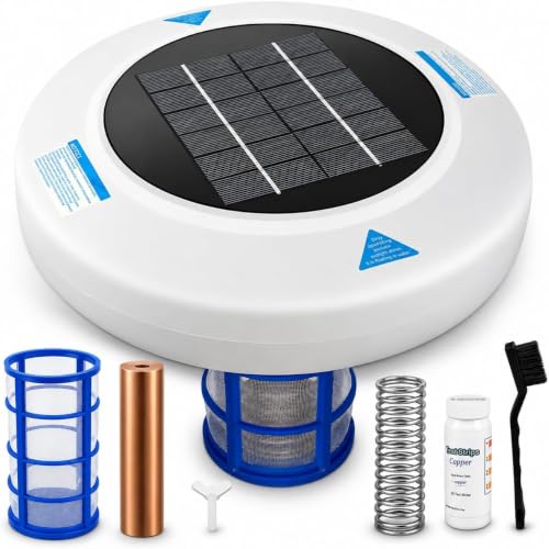 Solar Pool Water Care System for Above Ground & Inground Pools Up to 45 000 Gallons Floating Solar-Powered Pool Maintenance Device with Oversized Solar Panel