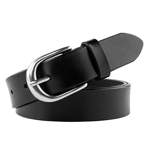 JASGOOD Women Leather Belt for Jeans Pants Plus Size Western Design Belt Alloy Buckle