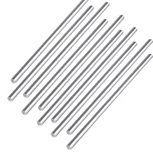 10 Pieces 1/4" Aluminum 6061 Round Rod 16" Long Solid T6511 Extruded Lathe Stock,Tolerance+/-0.1 mm