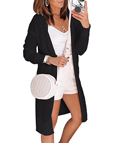 Image of Misassy Womens Open Front Knit Sheer Cardigans Summer Boho Lightweight Long Sleeve Kimono Long Sweater