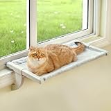 Zoratoo Window Sill Mount Cat Perch for Indoor Cats, One-Step Sliding Clamping Slot Adjustment Cat Hammock with Washable Cover, No Suction Cups Pet Bed for Windowsill & Bedside (XL)