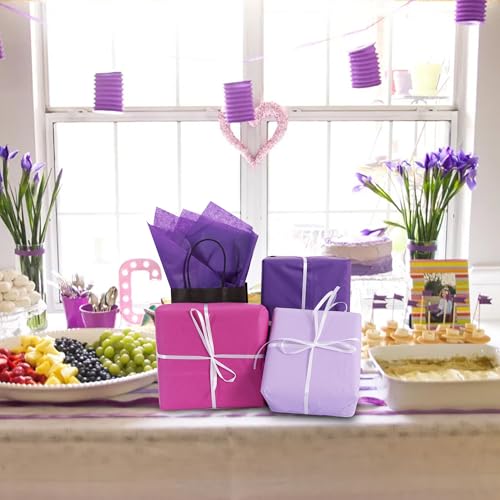Image of BEISHIDA 90 Sheets Purple Series Tissue Paper Bulk, Wrapping Tissue Paper for Gift Bags, 14 x 20 Inch Gift Wrap for Halloween Birthday Wedding DIY Crafts Decor Holiday Flowers