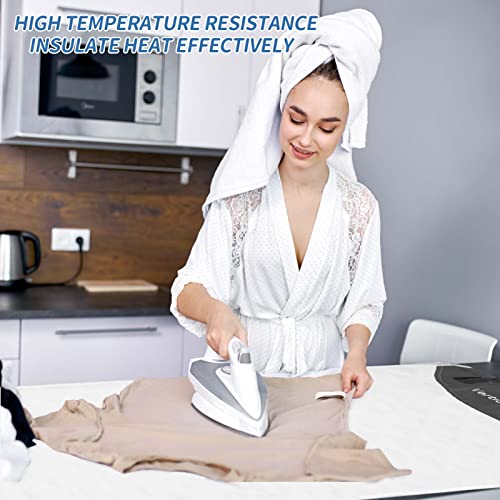 DSVENROLY Over The Door Press Pad, Vertical Mounted Clothes Steamer Shield with Protective Glove, Heatproof Mat for Handheld Garment Care Tools, Gray and White by DSVENROLY - Image 5
