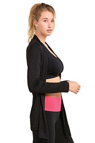 Image of Cardigan - Women's Classic Chic Rayon Fabric Cardigan Sweater for Layering All Season Open Drape Cute Comfortable and Durable