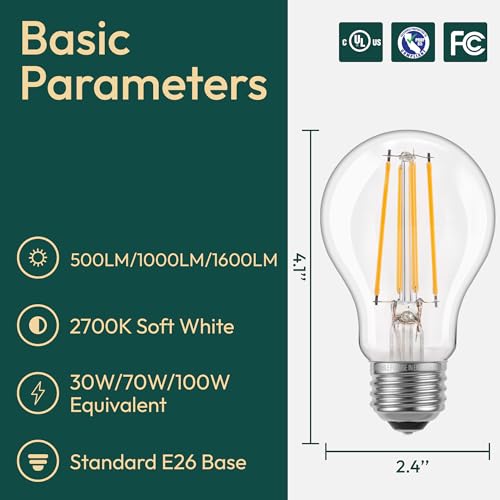 Image of ALAMPEVER 3 Way Light Bulbs 4 Pack, 30 /70 /100W Equivalent, Bright A19 LED Light Bulb, 2700K Soft White, 500 /1000 /1600LM, 4 /8 /12W, E26 Base, Non-Dimmable, ldeal for Living Room, Entryway, Home Office