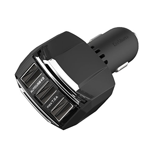 カシムラ DC-7.2A-リバーシブルUSB 3ポート 自動判定 USB車載充電器 分配器 高出力 12V/24V車対応 NAJ-560