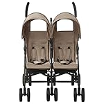 Mogou Geschwisterwagen, Zwillingskinderwagen, Double Stroller, Geschwisterbuggy, Doppelkinderwagen, Taupe Stahl, Blau