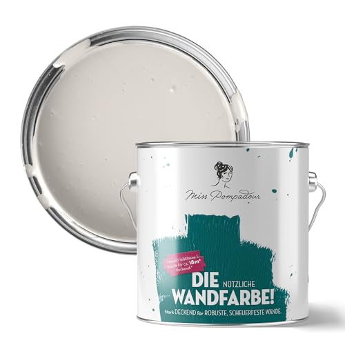 MissPompadour abwaschbare Wandfarbe Beige mit Kaschmir 2 5L - hohe Deckkraft & Ergiebigkeit - matte scheuerbeständige Innenfarbe - geruchsarm wasserbasiert atmungsaktiv - Die Nützliche