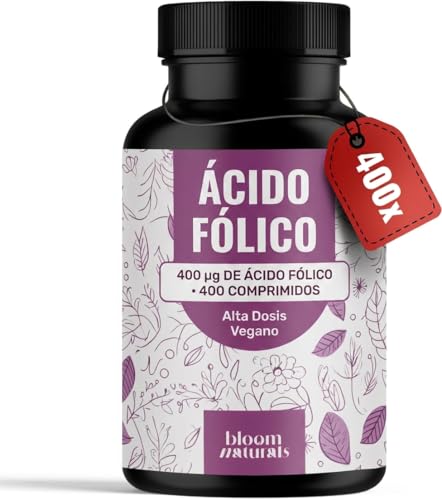 Ácido Fólico 400 µg – 400 Comprimidos – Complemento Alimenticio – Vegano – Producido en Alemania – Analizado en Laboratorio –Acido Folico Vitamina B9