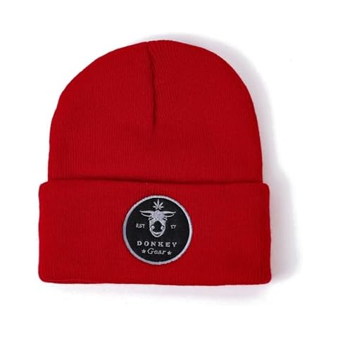 DonkeyGear Rick Cartoon Beanie Knit Hat, Soft Warm Winter Headwear (Donkey Red) Cover