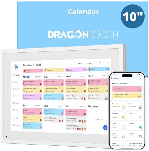 Digital Calendar Touch Screen 10 Inch, Electronic Calendar Chore ...