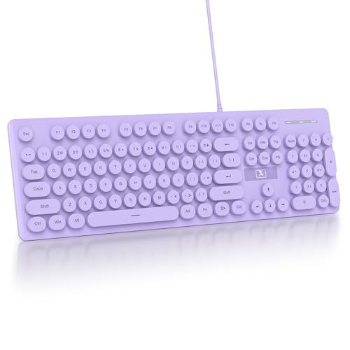 Clavier filaire machine à écrire violet rétroéclairé LED QWERTY