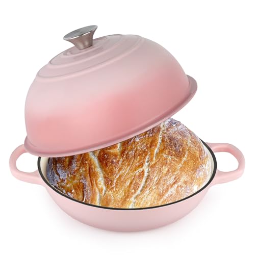 6QT Bread Dutch Oven Pot with Lid, Enameled Cast Iron Dutch Oven for Sourdough Bread Baking...