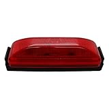 USA Made - TecNiq Red LED Clearance Side Marker Light 1x4 Camper /Trailer Truck (With Black Bracket)