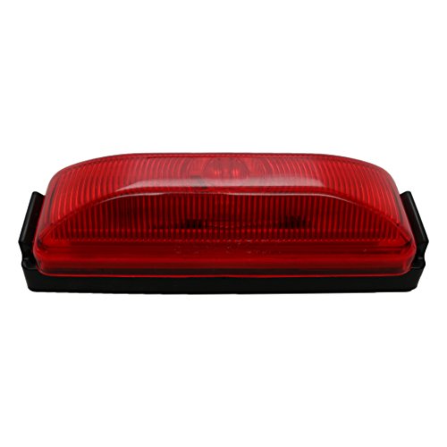 USA Made - TecNiq Red LED Clearance Side Marker Light 1x4 Camper /Trailer Truck (With Black Bracket)