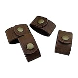 4 packs duty belt keeper for man and women leather belt loop keychain keep your extra long belt (Large, Brown)