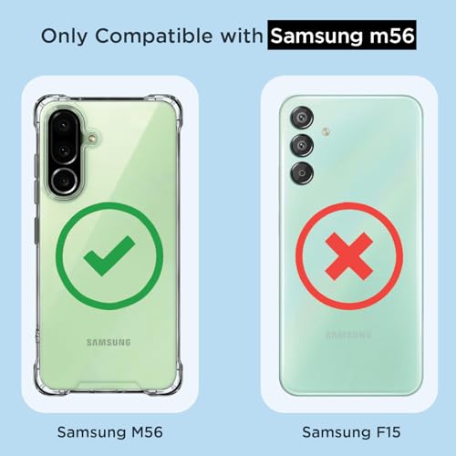 Image of Outlouders Back Cover for Samsung Galaxy M56 5G Clear Transparent PC + TPU Bumper Case with Raised Edges for Shockproof Protection(Transparent)