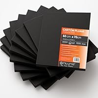 OFITURIA Schaumplatte Schwarz 50x70 cm Pack 2 Stk, Platte aus expandiertem Polystyrol Leicht und Steif, Foamboard Vielseitig und Schneidbar, für Bastelarbeiten und Modelle, 5 mm