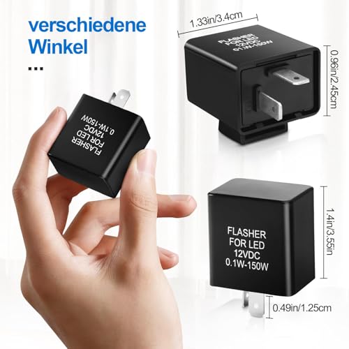 tlidfgeo Universal 2 Poliger 12 V Auto Motorrad LED Blinker Relais Lastunabhängiges Blinkerrelais Blinkgergeber Blinkrelais Blinkfrequenzkontroll Relai