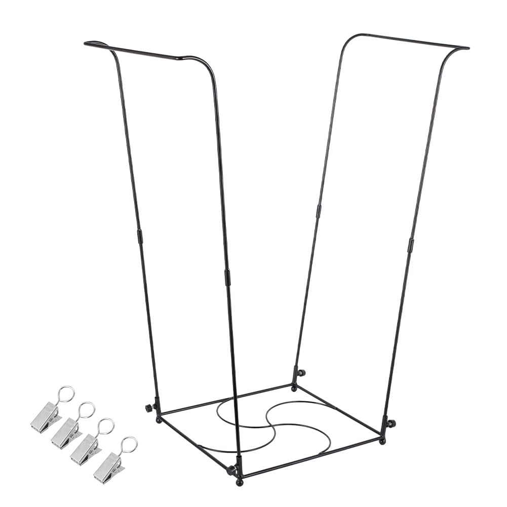 Stargarden Trash Bag Holder, Garbage Bag Holder, Metal Leaf Bag Holder Stand, Portable Trash Bag Holder for 30-45 Gallon for Lawn, Yard, Camping, Outdoor(S-Shape Base)