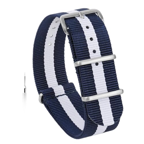 Image of TACTICAL FROG Nylon Watch Band 18mm 19 mm 20mm 22 mm 24 mm, Waterproof Military Watch Straps Replacement for Men Women, With Stainless Steel Buckle