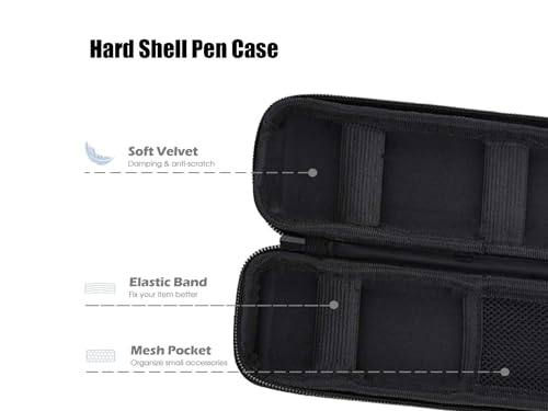 Image of Black Pencil Case EVA Hard Shell Pen Case Holder for Executive Fountain and Stylus Touch Pen pencil USB Cables and Electronic Cigarette