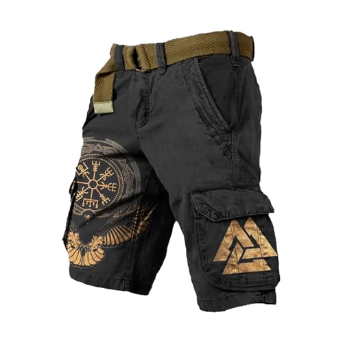 Short cargo homme en coton léger avec multi-poches et taille élastique