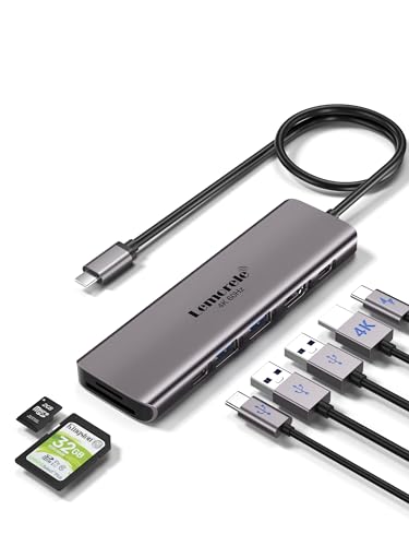 Image of Lemorele 7-in-1Docking Station, Multiport Adapter with HDMI 4K@60Hz, 2 USB 3.0, Data Port, PD 100W, SD /TF Card Slots for MacBook, Dell, Surface