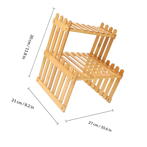 Support pot de fleurs bambou mini étagère compacte rangement bureau balcon