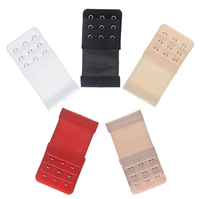qoxolyz Elastic Back Bra Band Extender 3 X 3 Hook and Eye Tape Stretchy Extension (Pack Of 5)-picture-30