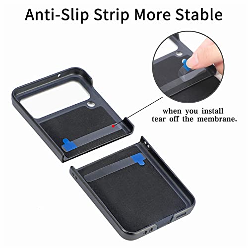 Asuwish Compatible with Samsung Galaxy Z Flip 4 5G 2022 Wallet Case and Card Holder Back Protective Case Adjustable Stand Kickstand Cell Accessories Phone Cover for ZFlip4 Z4 Flip4 4Z Women Men Black by Asuwish - Used condition - Image 8