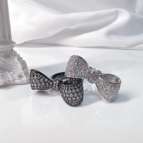 LAVINA Ribbon Bow CZ Ring Cocktail Ring For Women Bride's Wedding Proms Holiday Birthday4