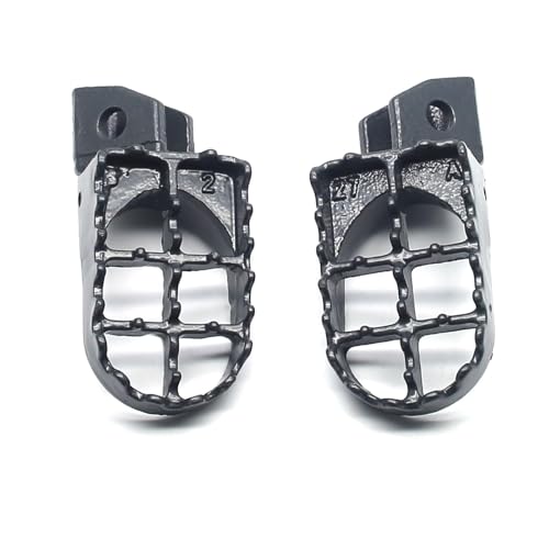 Image of MZS Dirt Bike Foot Pegs, Gray MX Heavy Cast Iron Metal Non-Slip Pedals