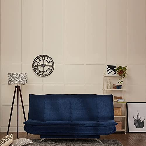 Image of Wakefit Neem Wood Sofa Cum Bed 3 Seater | 3 Yrs Warranty | Sofa Bed 6 X 4 Feet, Foldable Sofa Cum Bed - Amoeba (Malphino: Cobalt Blue)