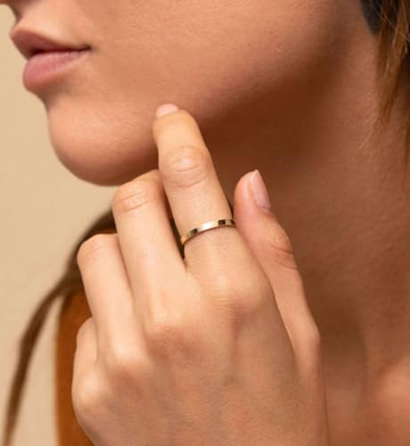 iF YOU Gold Rings for Women Non Tarnish, Trendy 14K Gold Plated Jewelry for Women Dainty Stackable Cubic Zirconia Knuckle Ring Set Statement Chunky Stacking Band Rings Size 5 6 7 8 94