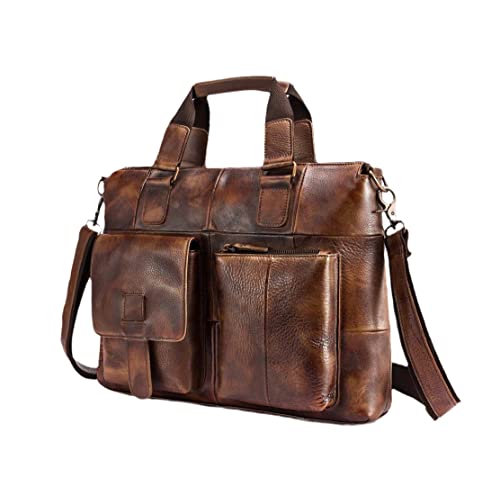 Mallette en cuir antique pour ordinateur 15 pouces couleur doré