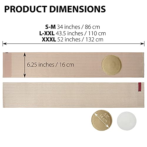 ORTONYX Premium Umbilical Hernia Belt for Men and Women / 6.25" Abdominal Binder With Hernia Support Pad - Navel Ventral Epigastric Incisional and Belly Button Hernias - Beige OX5241-S/M