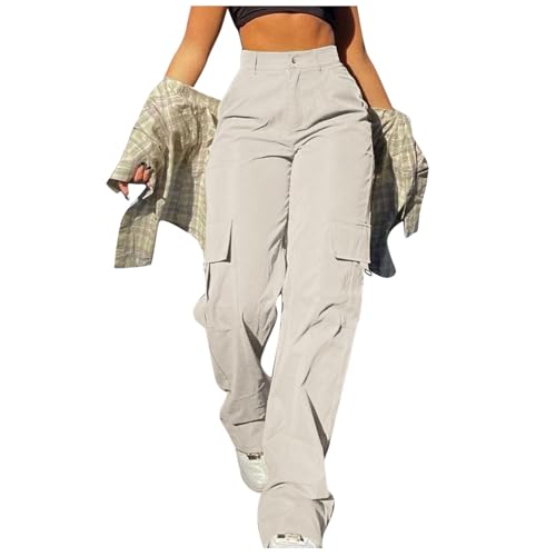 Baggy Cargo Pants for Women High Waisted Wide Leg Y2K Streetwear Lightweight Hiking Multiple Pockets Casual Trousers