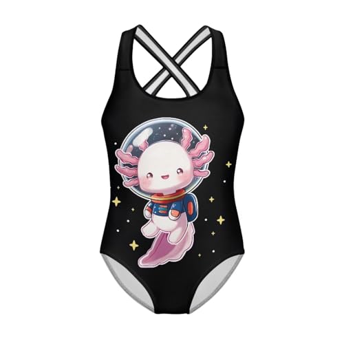 Image of Girls One Piece Cat Swimsuits Quick Dry Cartoon Beach Bathing Suit Crossback Swimwear for Kids 5-14 Years