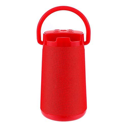 Wireless-Lautsprecher, Bluetooth-Lautsprecher wasserdicht, im Freien beweglichen Subwoofer FM Radio TF-Karte, Auto-Subwoofer (schwarz/rot),Rot