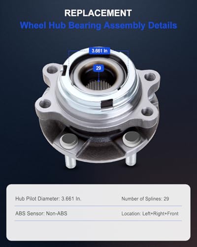 Image of ECCPP 2pcs 513310 Front Wheel Hub Bearing Assembly for Nissan Murano 2003-2007 All Models,Quest 2004-2009 All Models | Models, Quest 2004-2009 All Models