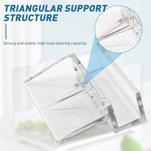 Image of LINLAN 1 /4-inch 12 Pieces Aquarium Cover Bracket, Fish Tank Lid Clips Acrylic Aquarium Cover Clip Support Holder, for Rimless Aquariums
